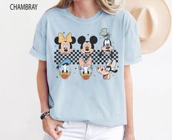 Vintage Mickey Minnie Checkered shirt, Disney Checkered Shir