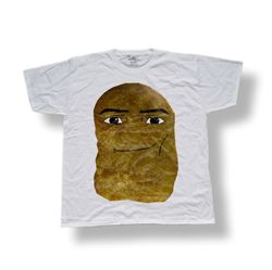 chicken nugget roblox man face meme funny shirt, roblox
