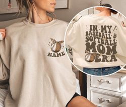 Personalized In My Baseball & Softball Mom Era Shirt, Mom Ba