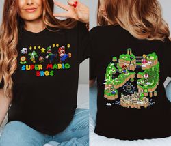 Super Mario Bros World Map Shirt, Super Mario Retro Shirt, M