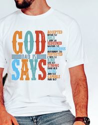 God Says Dad Is Shirt, Dad Is Protected Shirt, Christian Dad Shirt Quotes, Dad Varsity Shirt, Retro Dad Quotes Shirt, Bi