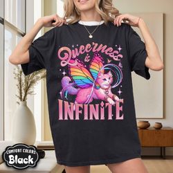 Pride Shirt, Queerness Is Infinite Shirt, Rainbow Cat Shirts, Cat Lover Shirt, LGBT Ally Cat Shirt, Purride Cat Shirt