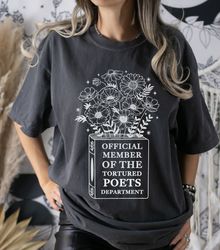 Tortured Poets Department Logo Watercolor Shirt, Typewriter Shirt, Watercolor Florals TTPD Era Shirt, TTPD Taylor Shirt