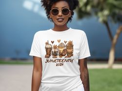 Juneteenth 2024 Coffee Lover Shirt, Black Is Beautiful Tee, African American Freedom Day Shirt, Gift For Coffee