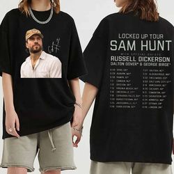 Sam Hunt Graphic Shirt 2024 Locked Up Tour Shirt, Country Music shirt, 2 slides sam hunt shirt, sam hunt tour shirt