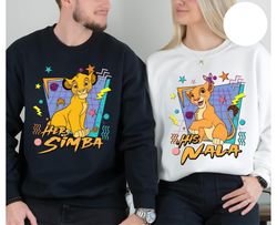 Retro 90s Disney Couples Shirt, The Lion King Couples Shirt, Simba Nala Shirt, D