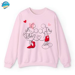 Mickey And Minnie Love Sweatshirt, Happy Valentines Day Shirt, Disney Matching Couples Sweatshirt, Disney Love Shirt, Ma