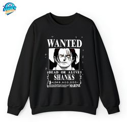 Shanks Red-Haired Shirt, One Piece Wanted Poster Shirt, One Piece Anime Shirt, Straw Hat, Anime Shirts, Gifts For Anime
