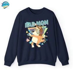 Retro Rad Mom Bluey Sweatshirt, Retro Chilli Heeler T-shirt, Mom Bluey Shirt, Chilli Heeler Tee, Bluey Family Hoodie, Bl