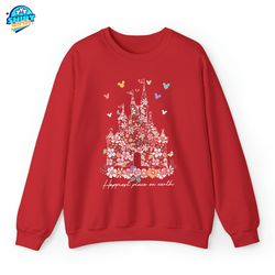 Disney Castle Floral Shirt, Vintage Disney Shirt, Happiest Place on Earth Shirt , Magic Kingdom Shirt