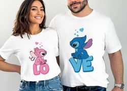 Stitch and Angel Shirt, Disney Couple Shirt, Valentine's Day Shirt, Stitch and Angel Sweatshirt, Love Shirt, Disney Shir