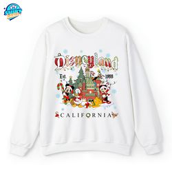 Vintage Disneyland Christmas Sweatshirt, Mickey and Friends Christmas Sweatshirt, Disneyland Sweatshirt, Christmas Famil