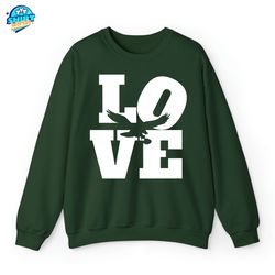 Eagles Love Crewneck Sweatshirt, Philadelphia Football T-shirt, Eagles Football Apparel, Gift For Eagles Fan, Birds Gang
