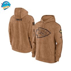 Kansas City Chiefs Nike Brown Salute to Service Club Fleece Pullover Hoodie, Chiefs Brown Stitched Hoodie, Kansas City F