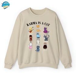 Karma is a Cat Sweatshirt, Taylor Eras Cat Lover Shirt, Music Albums As Books Tshirt, Swiftie Cat Tee, Midnights Cat Shi