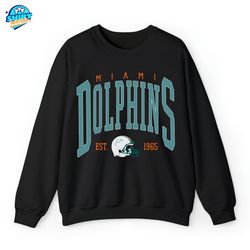 Miami Dolphins Sweatshirt, Dolphins Erst 1965 Crewneck, Dolphins T-Shirt, Dolphins Miami Sweater, Dolphins Fan Gift, Dol