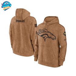 Nike Brown Denver Broncos Salute to Service Pullover Hoodie, Broncos Brown Stitched, Denver Football Brown Pullover,Bron