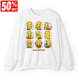 Bart Simpson Moods, The Simpsons T-Shirt, Homage Graphic Unisex Sweatshirt, The Simpsons Shirt, Cartoon Shirts, Bart Sim