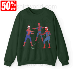 Marvel Three Spiderman Meme Costume Santa Christmas Light T-shirt, Disney MCU Characters Xmas Tee , Disneyland Vacation