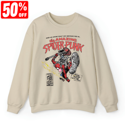 Vintage Spider Man Sweatshirt, Spider Punk Sweatshirt, Spider Man Across The Spider-Verse Shirt, Marvel Shirt, Marvel Fa