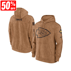 Kansas City Chiefs Nike Brown Salute to Service Club Fleece Pullover Hoodie, Chiefs Brown Stitched Hoodie, Kansas City F