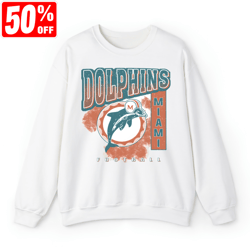 Vintage Miami Football Sweatshirt, Miami Dolphins Football T-Shirt, University Of Miami Crewneck Sweater, Miami Game Day