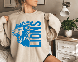 Vintage Detroit Football Sweatshirt Lions Football Crewneck Retro Style Lions Shirt Gift Lions Football Fan Detroit