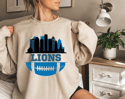 Vintage Detroit Football Sweatshirt Lions Football Crewneck Retro Style Lions Shirt Gift for Lions Football