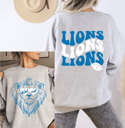 Vintage Detroit Football Sweatshirt Lions Football Crewneck Retro Style Lions Shirt Gift