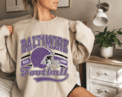 Baltimore Football Crewneck Sweatshirt, Trendy Vintage Style Football Shirt for Game Day, Baltimore Ravens Gifts, Ravens