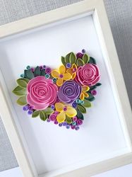 Digital template and VIDEO TUTORIAL with English subtitles how to make floral in quilling technique