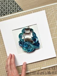 Original quilled wall art - Quilling Ship in waves