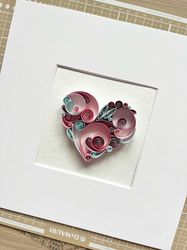 Heart in quilling technique - Paper Art - Anniversary Gift