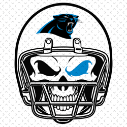 Carolina Panthers Skull Helmet Svg, Nfl svg, Football svg file, Football logo,Nfl fabric, Nfl football