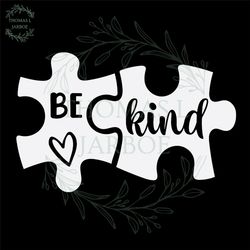 Autism White Puzzle To Be Kind Heart 2 Pieces PNG