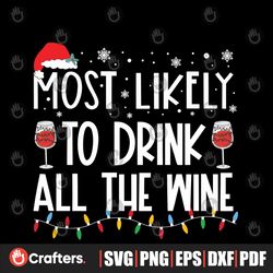 Most Likely To Drink All The Wine Svg