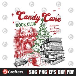 Candy Cane Book Club Christmas SVG