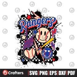 Retro Rangers Baseball Svg Cricut Digital Download