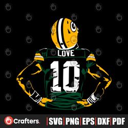 Green Bay Packers Football Player Jordan Love Svg