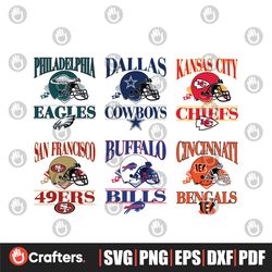 Cowboys Chiefs 49ers Eagles Bills Bengals SVG Bundle