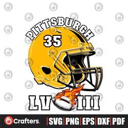 Super Bowl LVIII Pittsburgh Football Helmet SVG