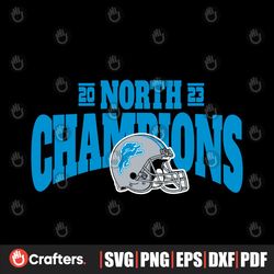 North Champions 2023 Helmet Detroit Lions SVG