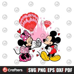 Mickey and Minnie Disney Castle Valentine SVG