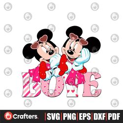 Mickey Minnie Love Valentine SVG
