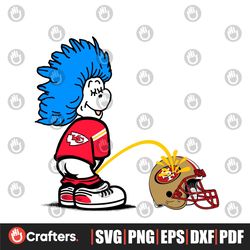 Thing One Chiefs Piss On 49ers Helmet SVG