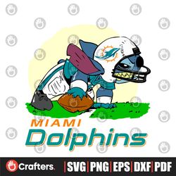 Retro Miami Dolphins Stitch SVG