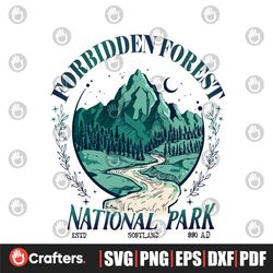 Retro Forbidden Forest National Park SVG