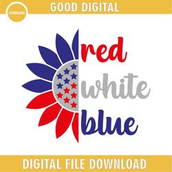 Red White And Blue Patriotic Star Sunflower SVG