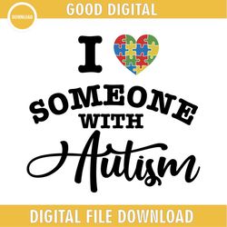 I Love Someone With Autism Heart Shape Puzzle SVG