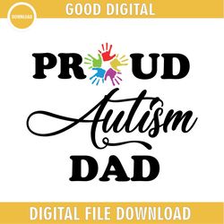 Proud Autism Dad Rainbow Hand Puzzle SVG